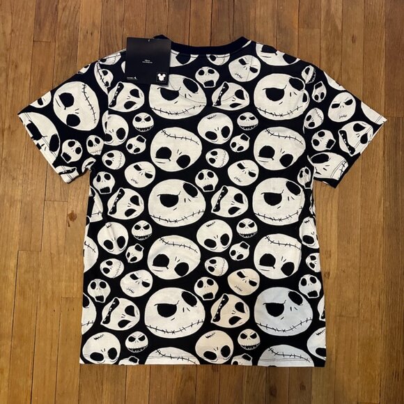 Official Nightmare Before Christmas Jack & Sally Black Graphic T-Shirt Large - Picture 2 of 3